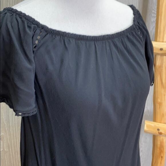 Naked Princess Peasant Rayon Black Eyelet Dress SM - Picture 2 of 6